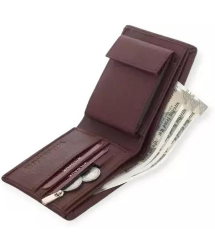     			Classic World PU Printed Men's RFID Wallet With 10 Slots For Card ( Brown , Pack of 1 )