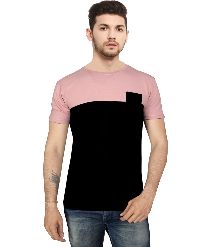     			FABRIPPLE 100% Cotton Regular Fit Colorblock Half Sleeves Men's Round T-Shirt - Multicolor ( Pack of 1 )