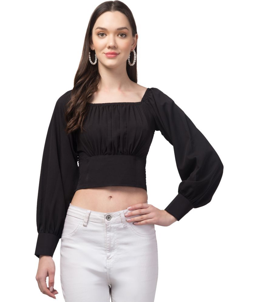     			Kulfi Black Crepe Women's Crop Top ( Pack of 1 )