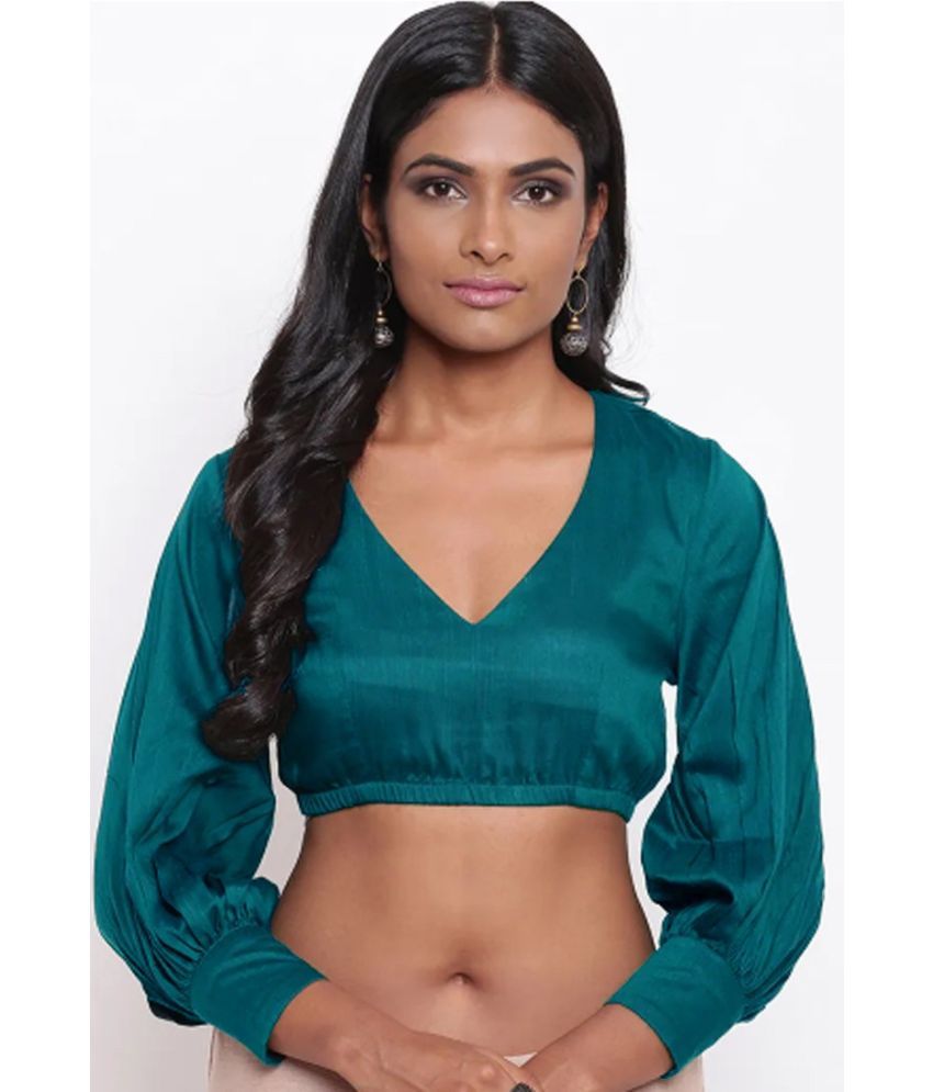     			Kulfi Blue Cotton Blend Women's Regular Top ( Pack of 1 )