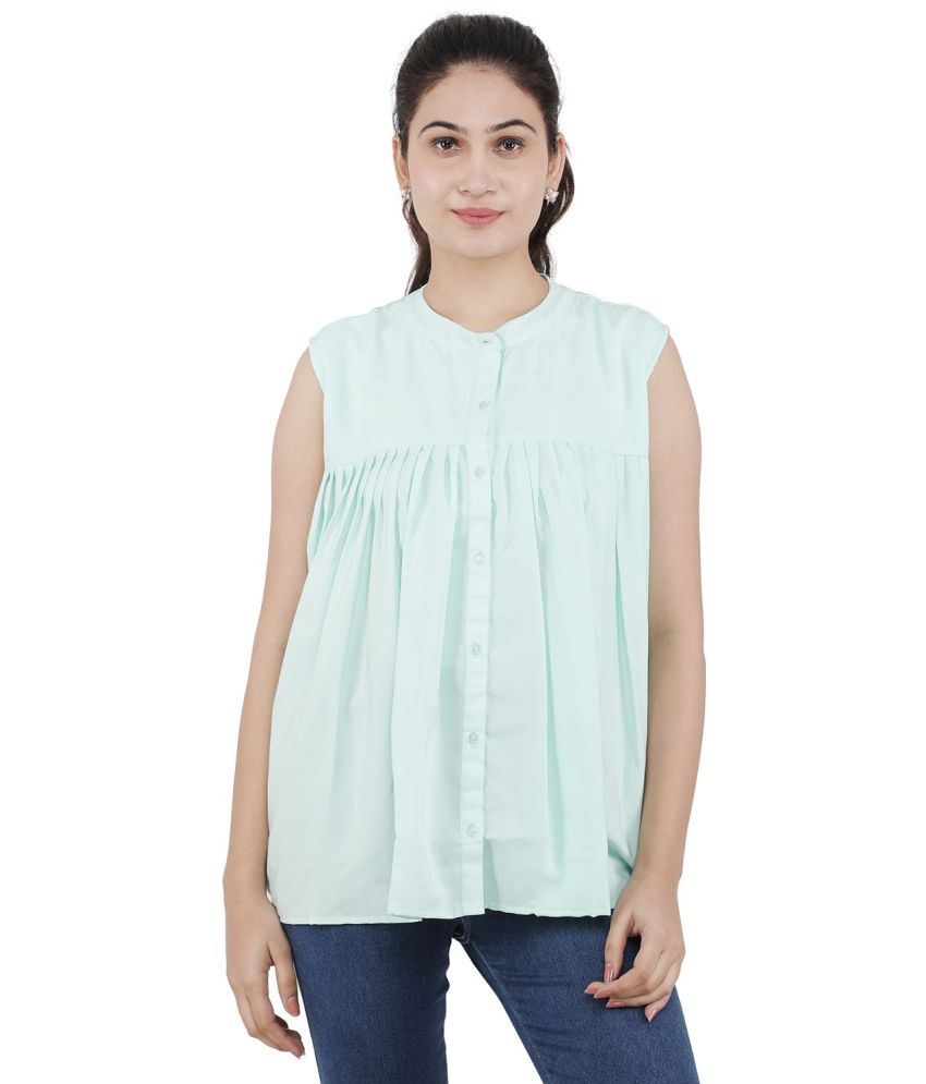     			Kulfi Blue Polyester Women's Regular Top ( Pack of 1 )