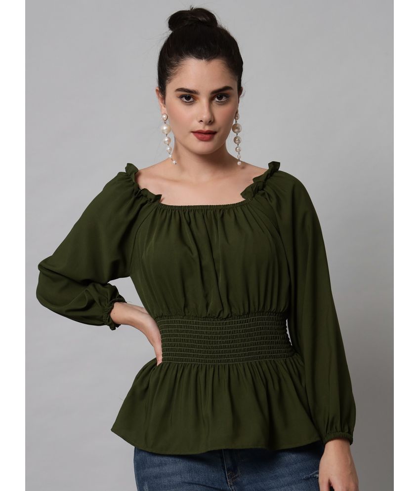     			Kulfi Green Polyester Women's Regular Top ( Pack of 1 )