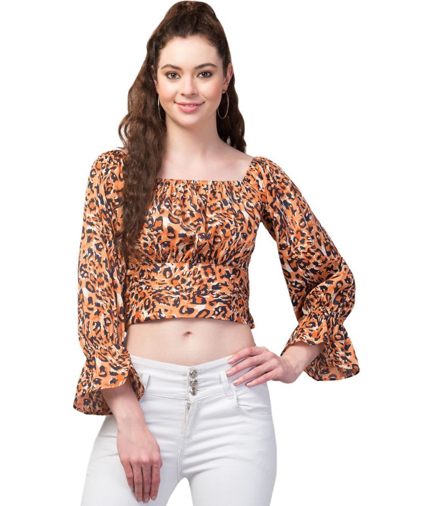     			Kulfi Multicolor Crepe Women's Crop Top ( Pack of 1 )