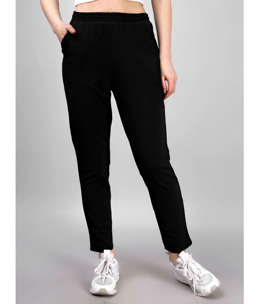     			Leewan Black Cotton Blend Women's Running Trackpants ( Pack of 1 )