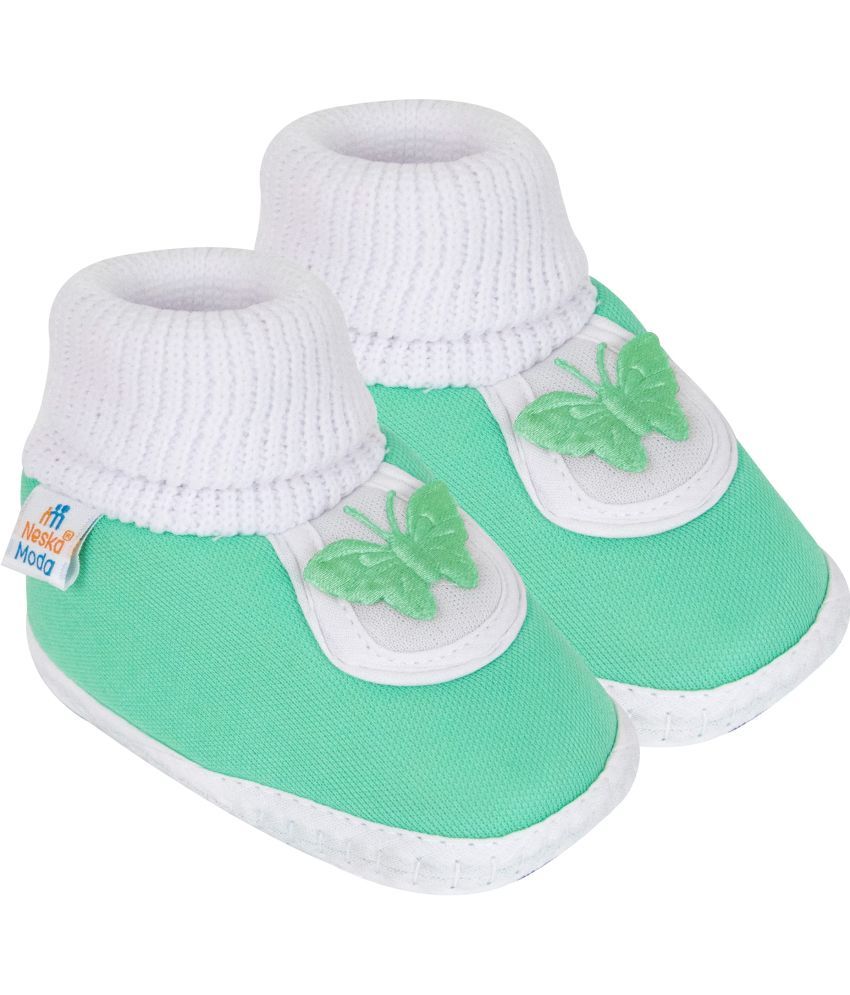     			Neska Moda - Mint Green  Booties For Baby Girl 12-18 Months ( Pack of 1 )