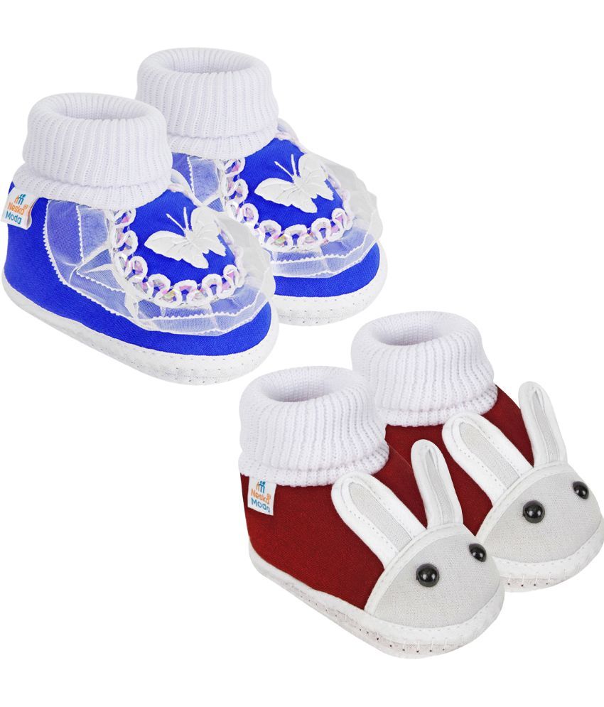     			Neska Moda - MultiColor  Booties For Baby Boy & Baby Girl 6-12 Months ( Pack of 2 )