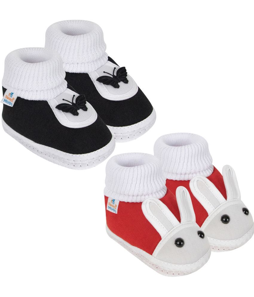     			Neska Moda - MultiColor  Booties For Baby Boy & Baby Girl 0-6 Months ( Pack of 2 )