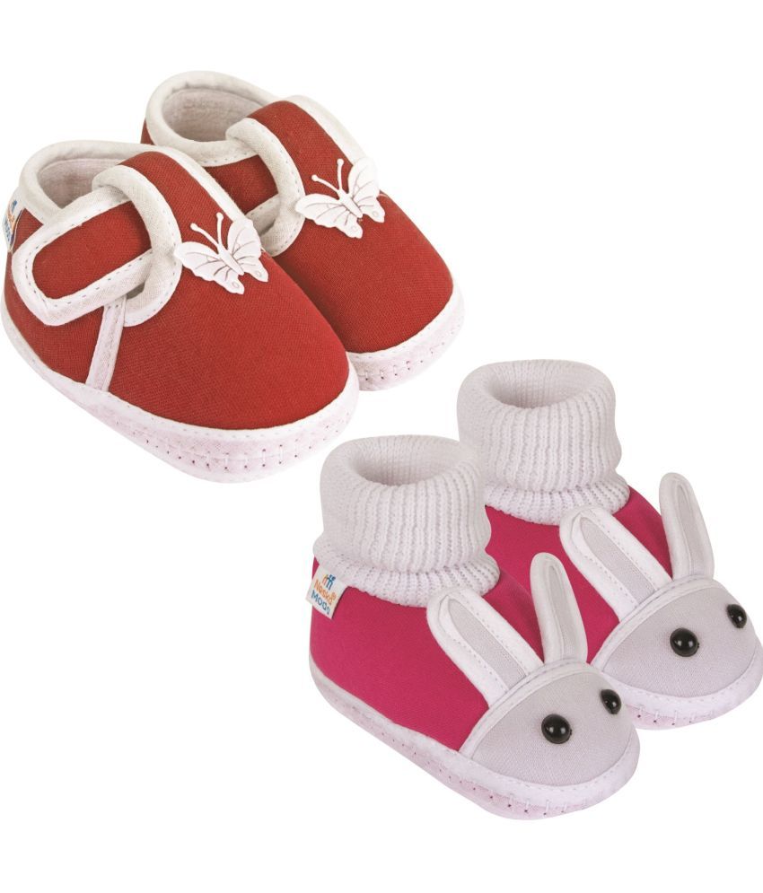     			Neska Moda - MultiColor  Booties For Baby Boy & Baby Girl 0-6 Months ( Pack of 2 )