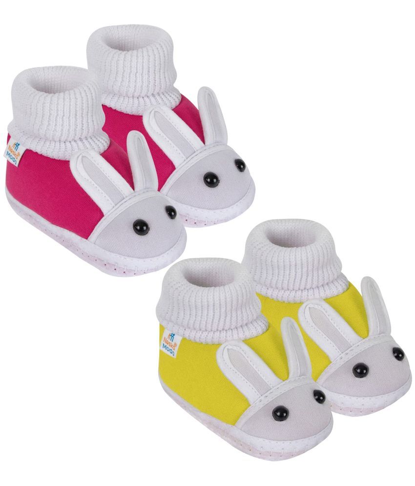     			Neska Moda - MultiColor  Booties For Baby Boy & Baby Girl 6-12 Months ( Pack of 2 )