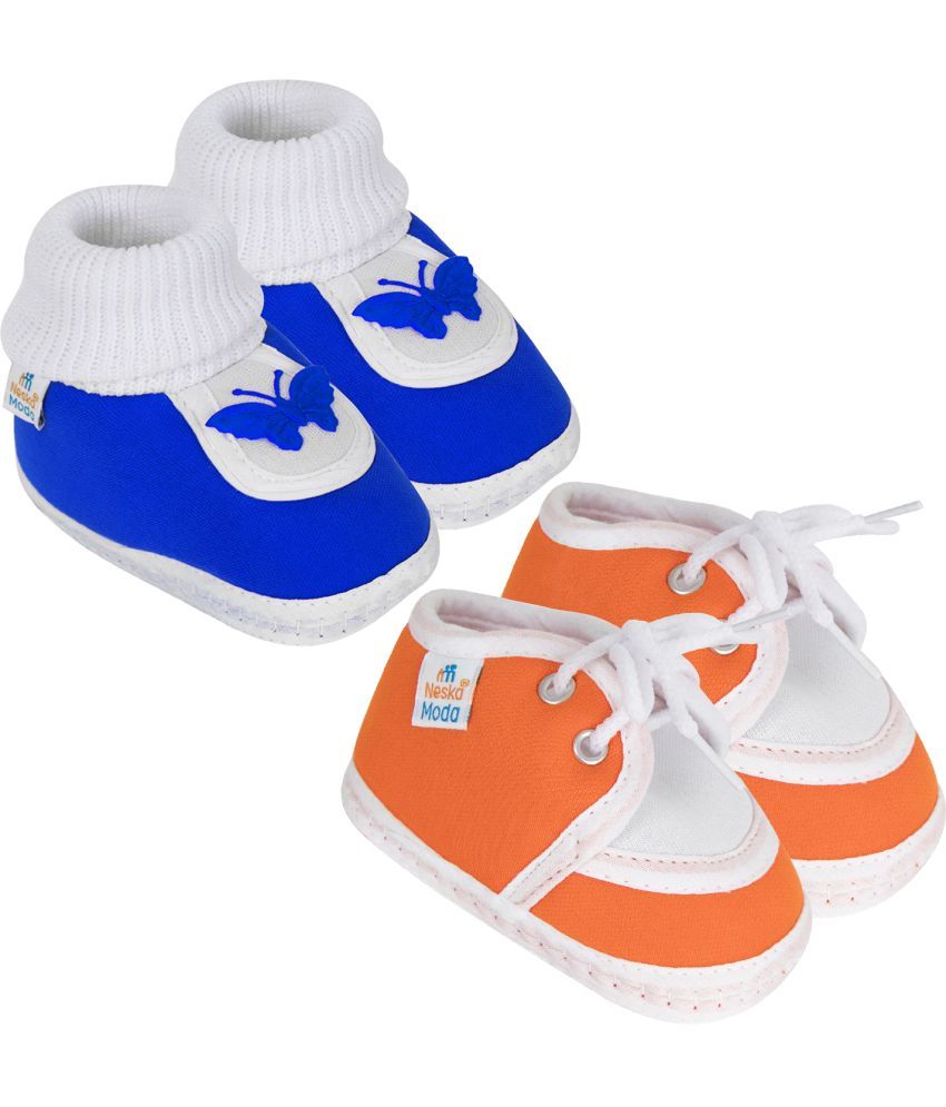     			Neska Moda - MultiColor  Booties For Baby Boy & Baby Girl 0-6 Months ( Pack of 2 )