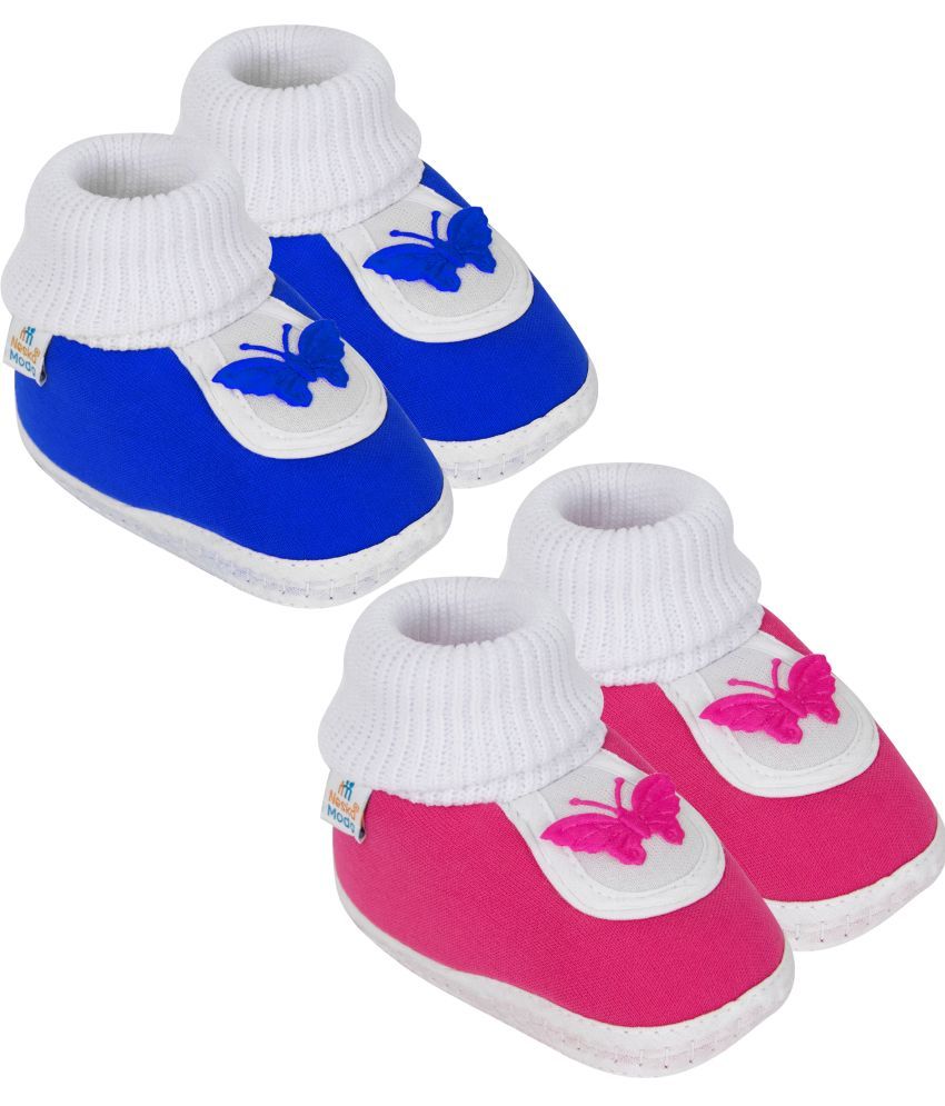     			Neska Moda - MultiColor  Booties For Baby Boy & Baby Girl 6-12 Months ( Pack of 2 )