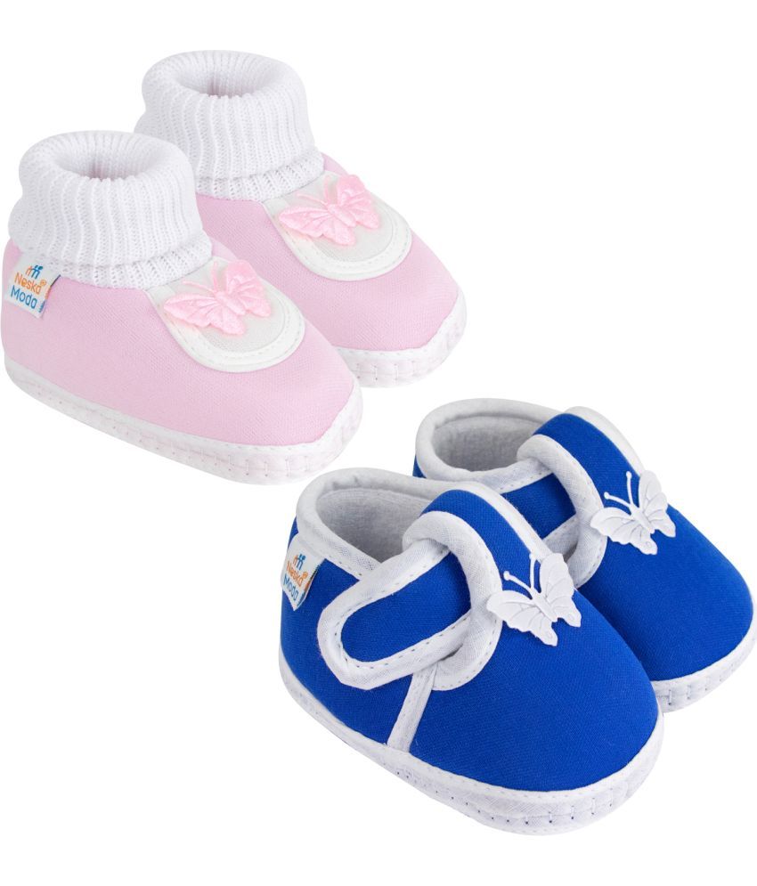     			Neska Moda - MultiColor  Booties For Baby Boy & Baby Girl 0-6 Months ( Pack of 2 )