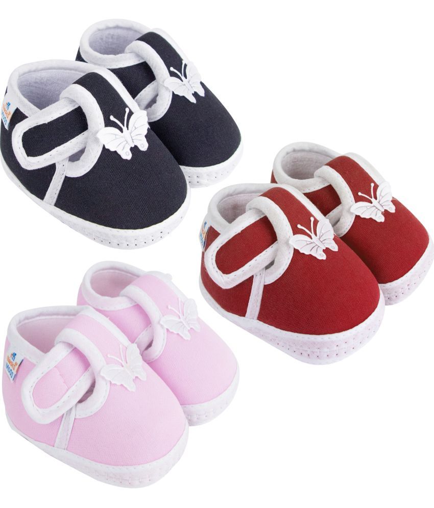     			Neska Moda - MultiColor  Booties For Baby Boy & Baby Girl 6-12 Months ( Pack of 3 )