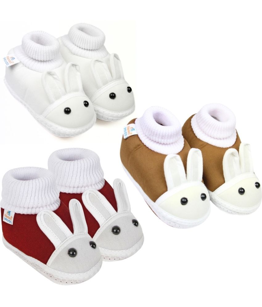     			Neska Moda - MultiColor  Booties For Baby Boy & Baby Girl 6-12 Months ( Pack of 3 )