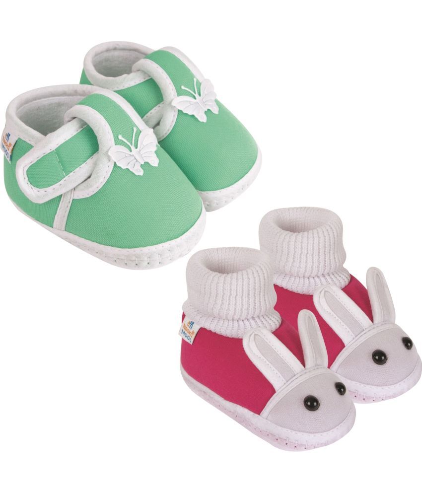     			Neska Moda - MultiColor  Booties For Baby Boy & Baby Girl 0-6 Months ( Pack of 2 )