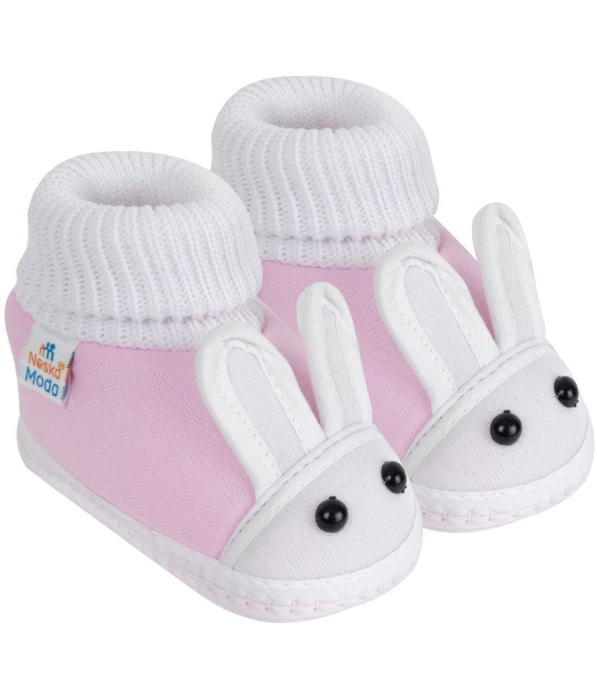     			Neska Moda - Pink Booties For Baby Boy & Baby Girl 0-6 Months ( Pack of 1 )