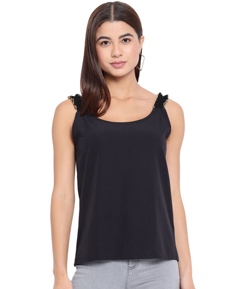     			OTIRA Black Crepe Women's Regular Top ( Pack of 1 )