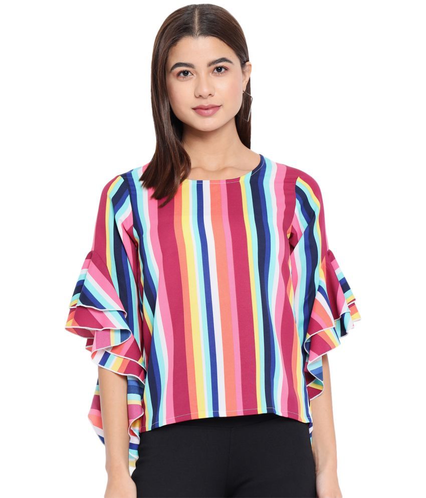     			OTIRA Multi Color Crepe Women's Regular Top ( Pack of 1 )