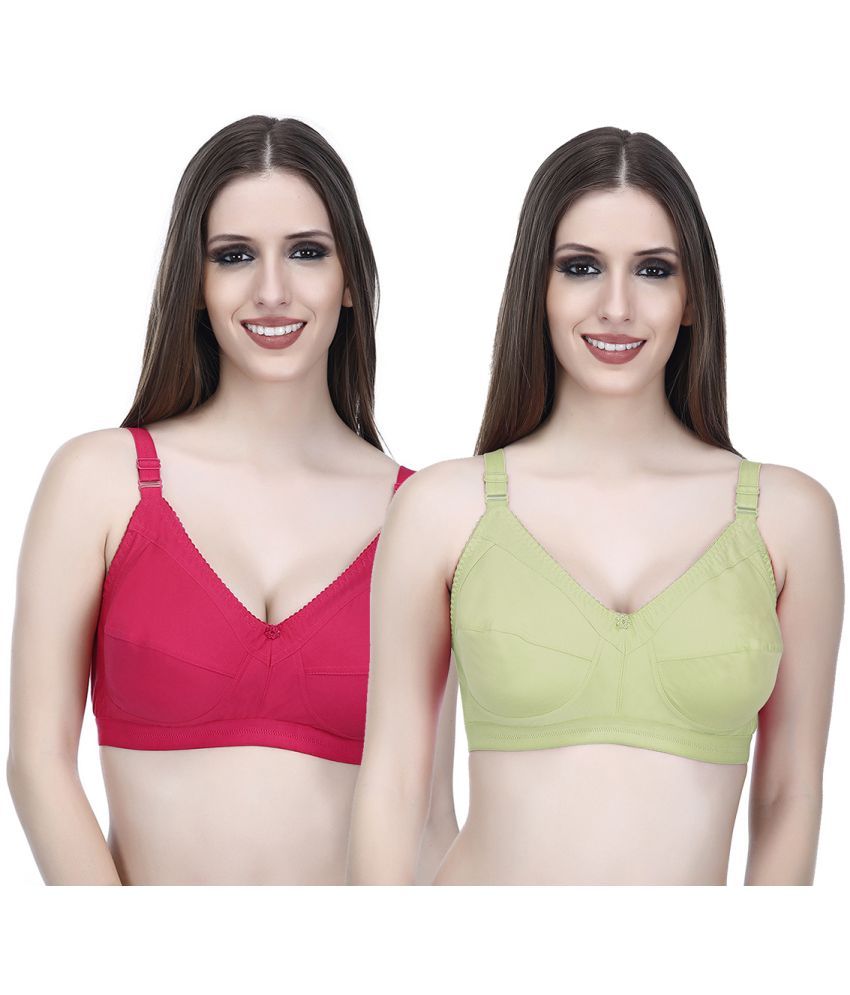     			Elina Pack of 2 Cotton Non Padded Everyday Bra For Women ( Multicolor )