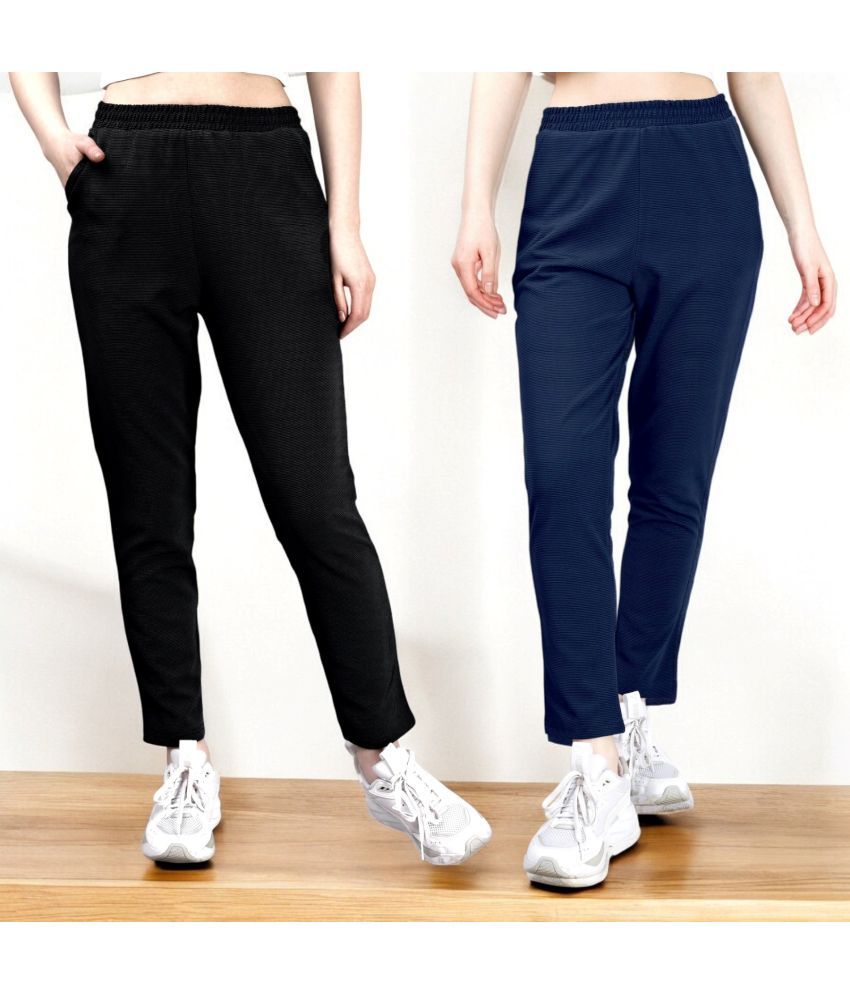     			Leewan Blue Cotton Blend Women's Outdoor & Adventure Trackpants ( Pack of 2 )