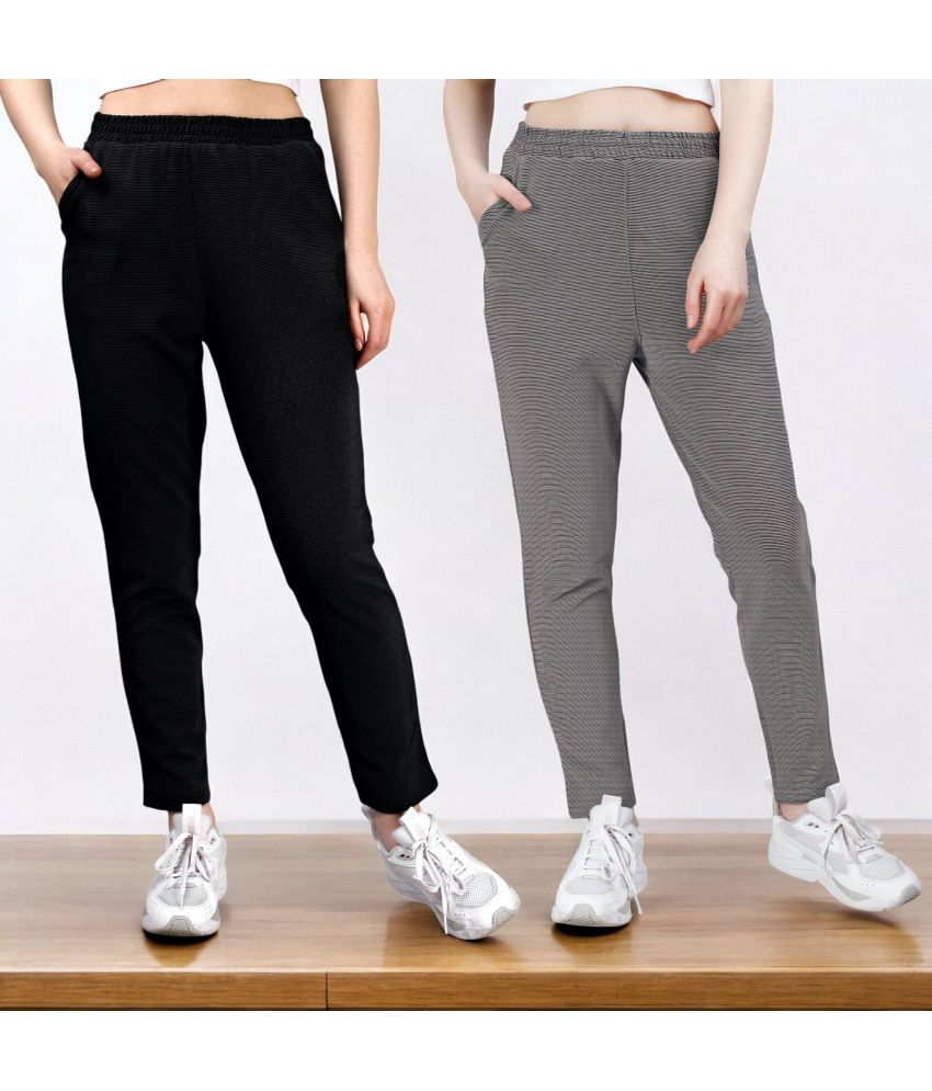     			Leewan Silver Cotton Blend Women's Outdoor & Adventure Trackpants ( Pack of 2 )