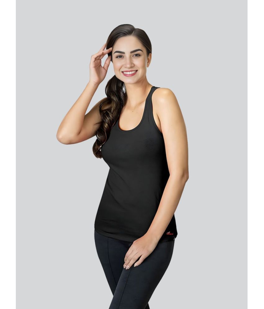     			Renox Pack of 1 Cotton Lycra Tank Top ( Black )