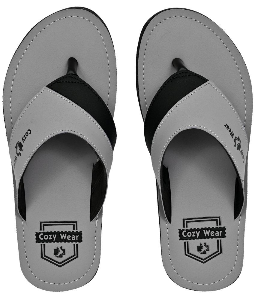     			Cozy Wear Grey Men's Thong Flip Flop