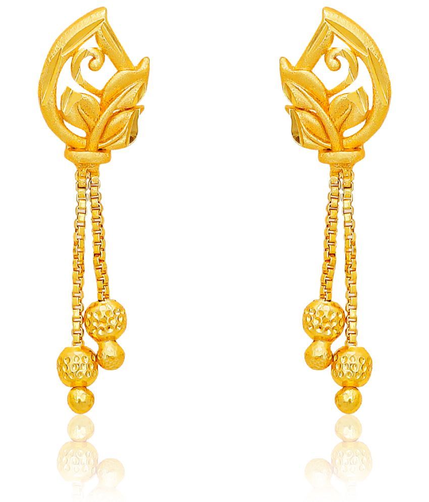     			Drashti Collection Golden Danglers Earrings ( Pack of 1 )