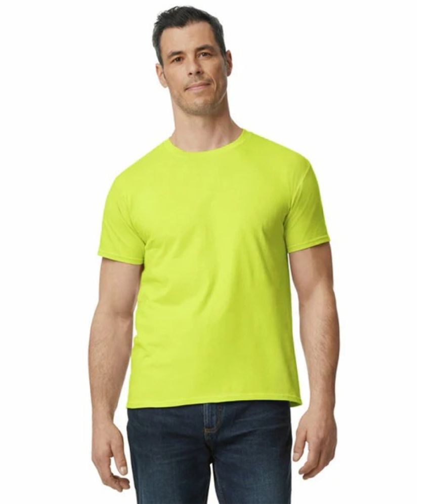     			Gildan Cotton Regular Fit Solid Half Sleeves Men's Round T-Shirt - Green ( Pack of 1 )