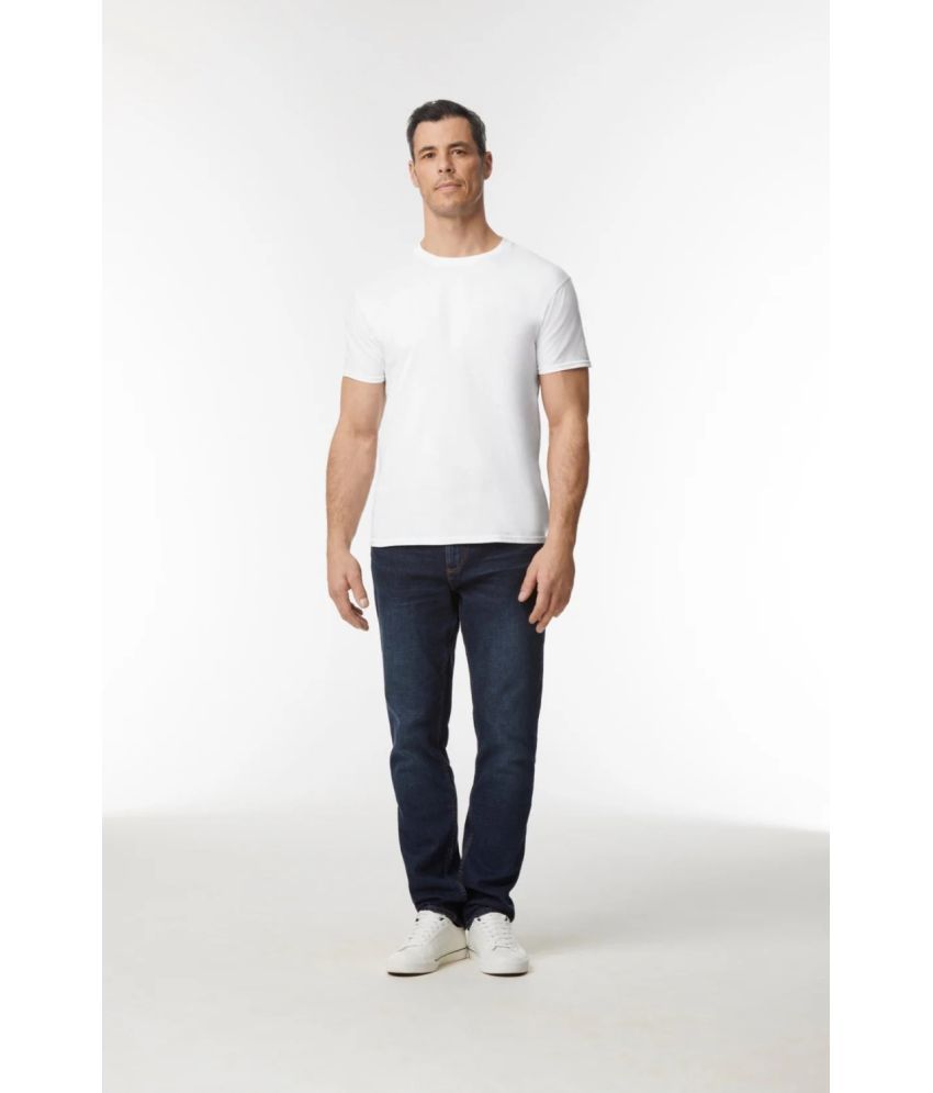     			Gildan Cotton Regular Fit Solid Half Sleeves Men's Round T-Shirt - White ( Pack of 1 )