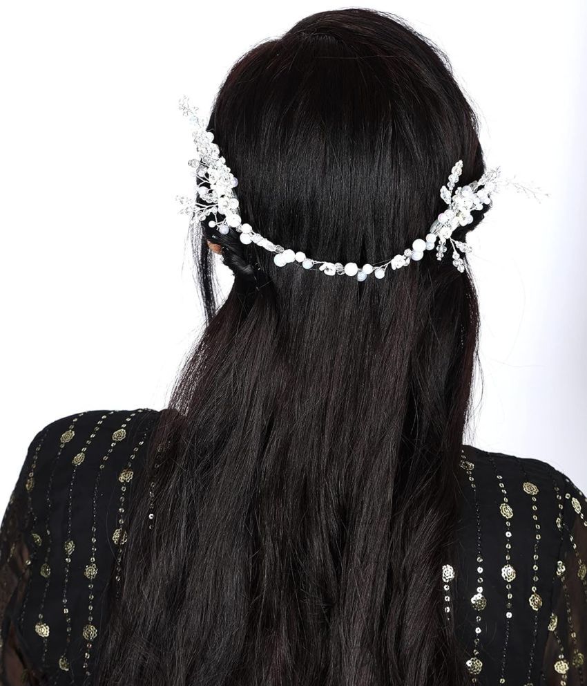     			RITZKART Silver Hair Accessory Set ( Pack of 1 )