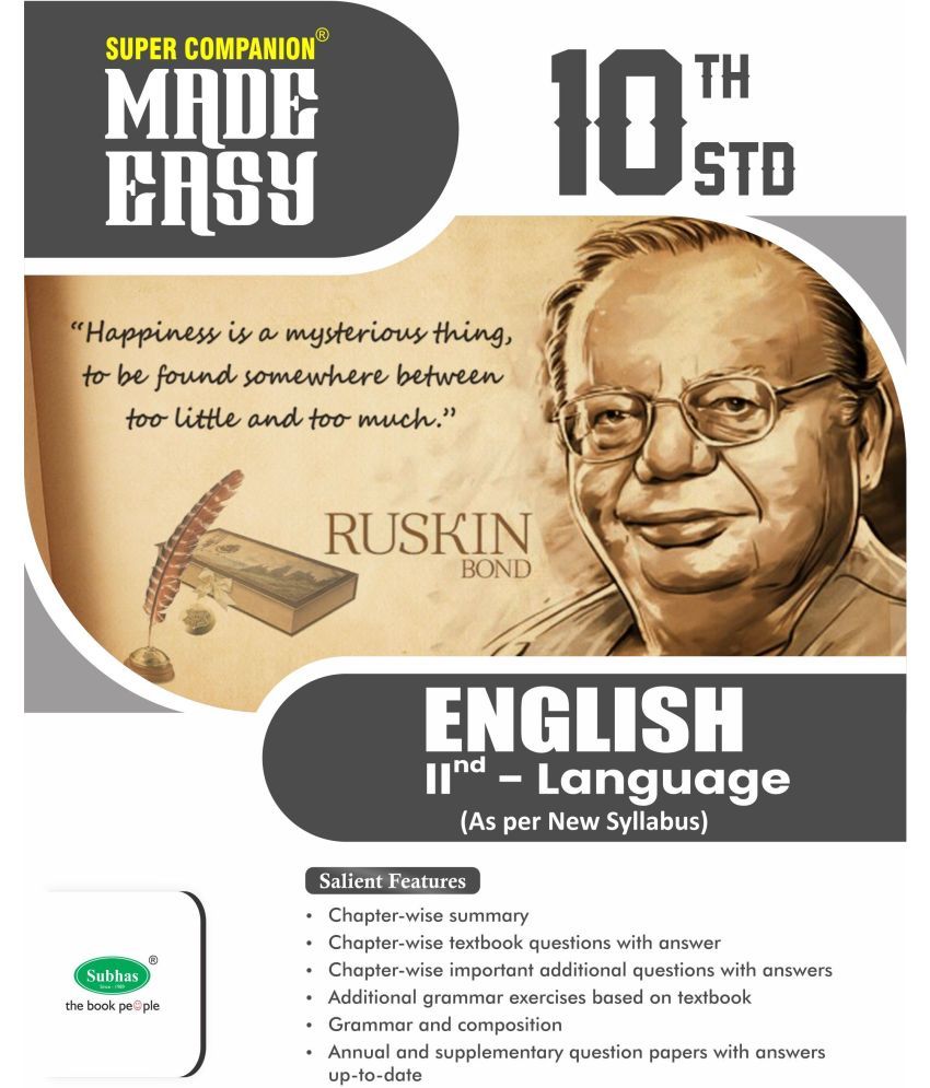     			SUBHAS PUBLISHING HOUSE PVT. LTD. Super Companion Made Easy Second Language English Study Material / Guide / Reference Book For Class 10th Std / SSLC Board Examination, (As Per New Syllabus) (Paperback, A Satish)