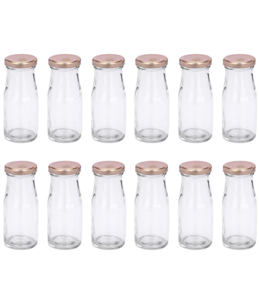     			Somil Water, Juice, Milk, Serving Glass Bottle- A12 Transparent Glass Water Bottle 100 mL ( Set of 10 )