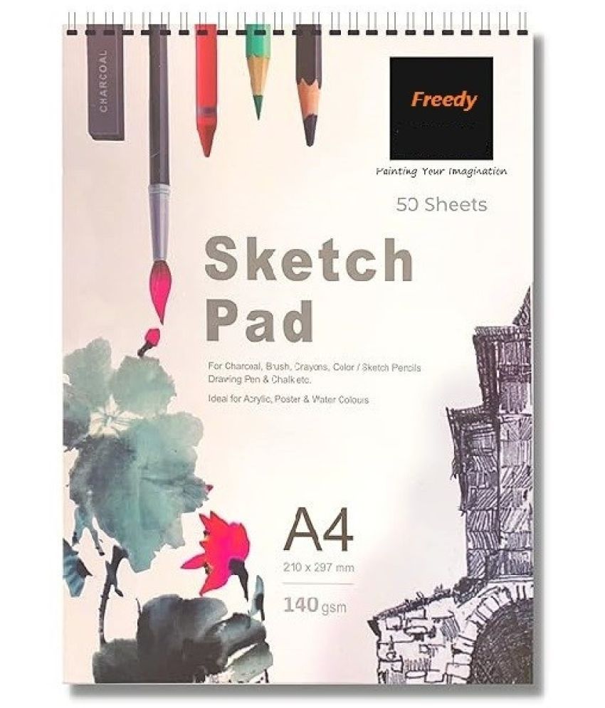     			freedy 50 Sheet A4 Sketchbook Pack of 1-140 GSM| Top Spiral-Bound Sketchpad for Artists | Sketching and Drawing Acid Free Paper, for Doodling for Professional & acadmic use(f)