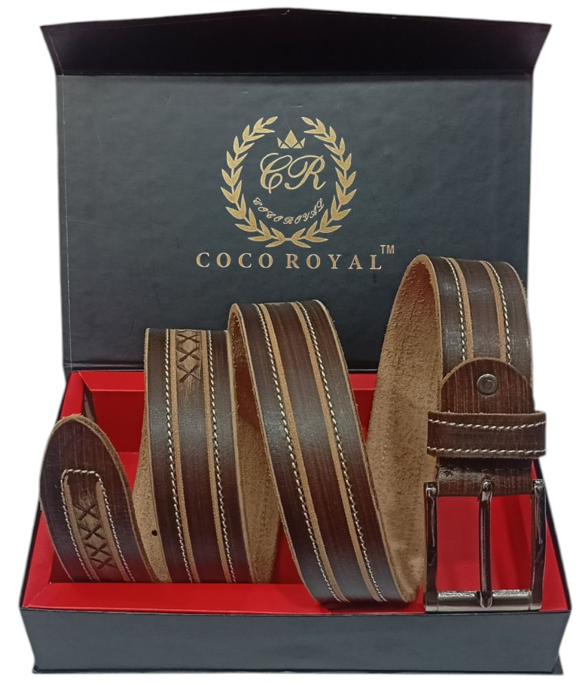     			COCO ROYAL - Dark Brown 100% Leather Men's Casual Belt ( Pack of 1 )