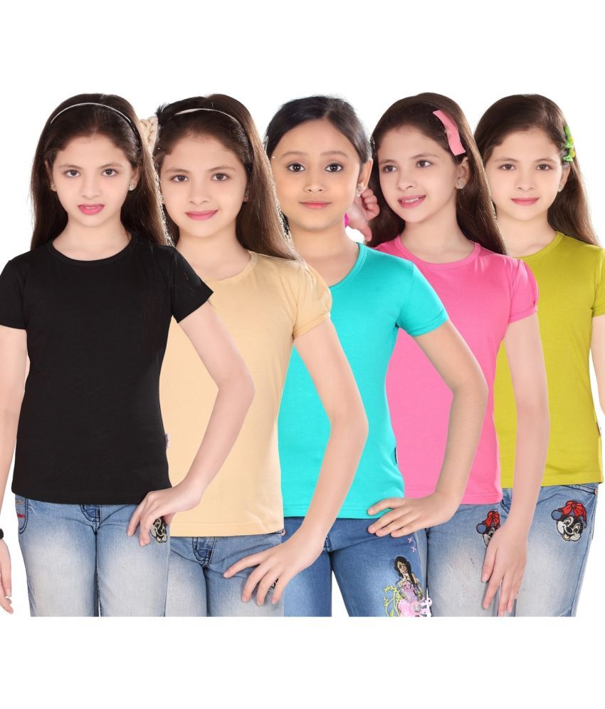     			CRT Enterprises Pack of 5 Baby Girls Cotton T-Shirt ( Multicolor )