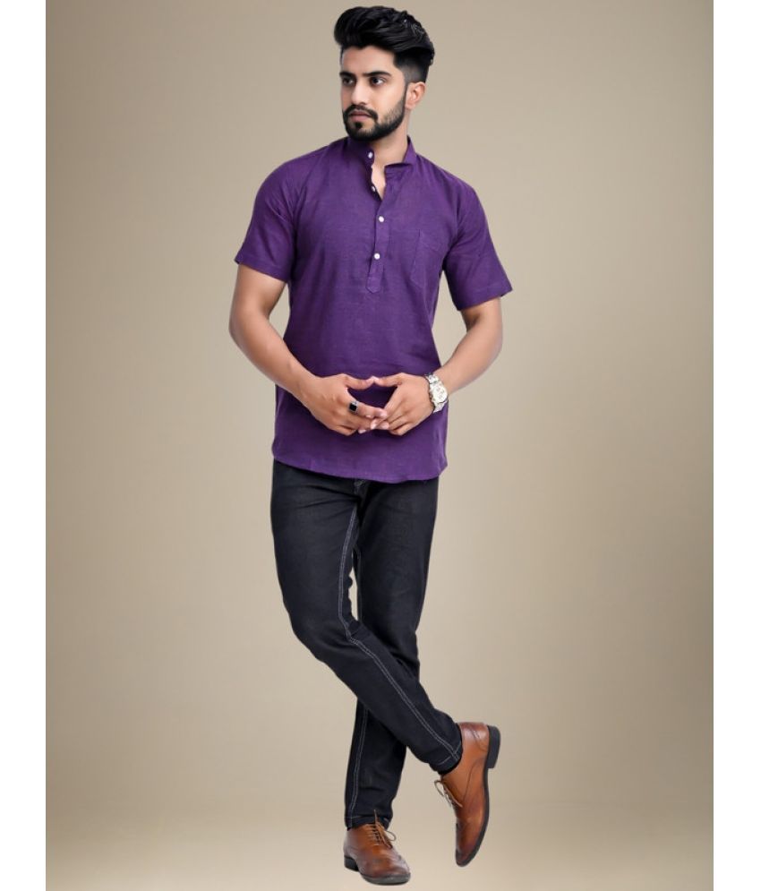     			Dgsm Craft Purple Cotton Men's Regular Kurta ( Pack of 1 )