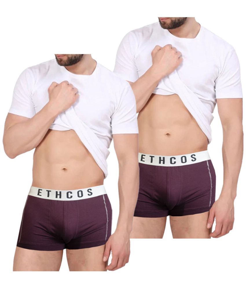     			ETHCOS Pack of 2 Modal Trunks For Men's ( Maroon )