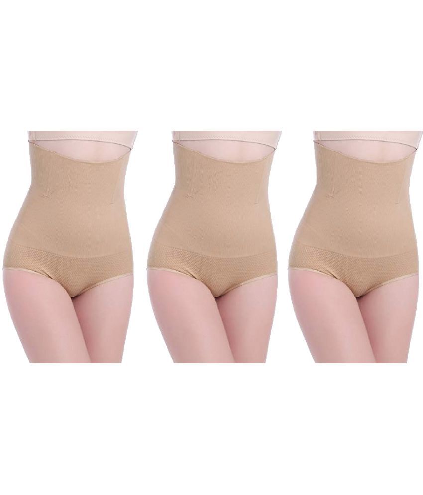     			Flenzy Pack of 3 Cotton Women's Tummy Tucker ( Beige )