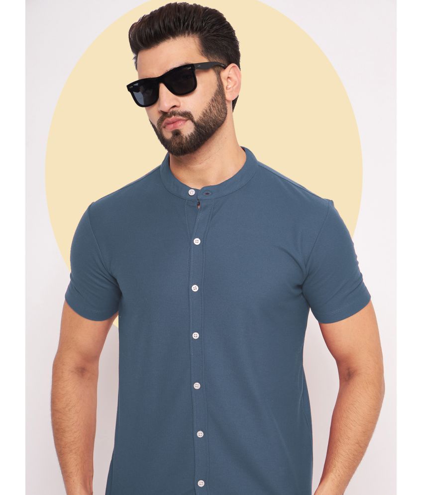     			GET GOLF Cotton Blend Regular Fit Solids Half Sleeves Men's Casual Shirt - Blue ( Pack of 1 )