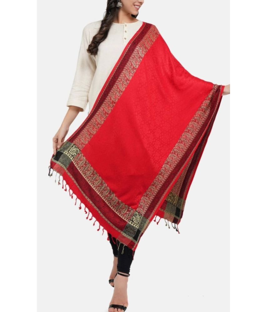     			KASHMIRI Red Wool Women's Stole ( Pack of 1 )