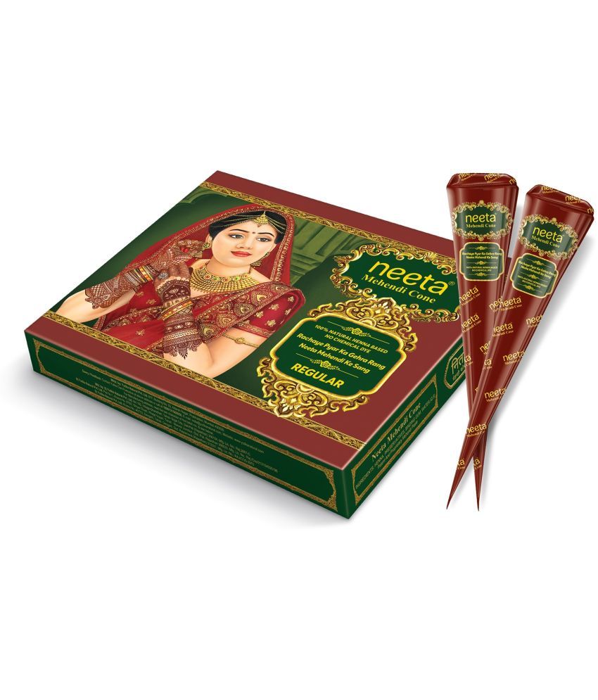     			Neeta Mehendi Cones for Hand Desgning Bridal Mehandi Cone 12Cone in 1 Box Natural Henna 300 g