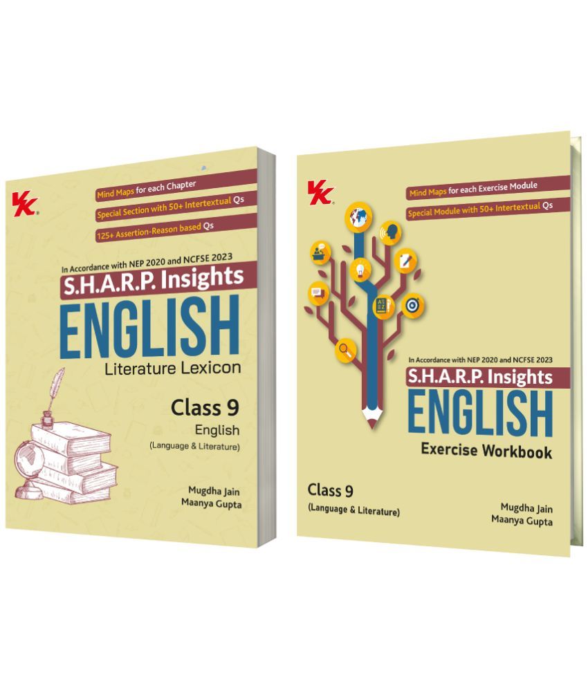     			S.H.A.R.P. Insights-CBSE Class 9 English(Lang. and Lit.)Lex & Ex. Workbook(Set of 2) by Mugdha Jain(BITS Pilani, IIM-A) & Maanya Gupta(IIM-A) 2025-26