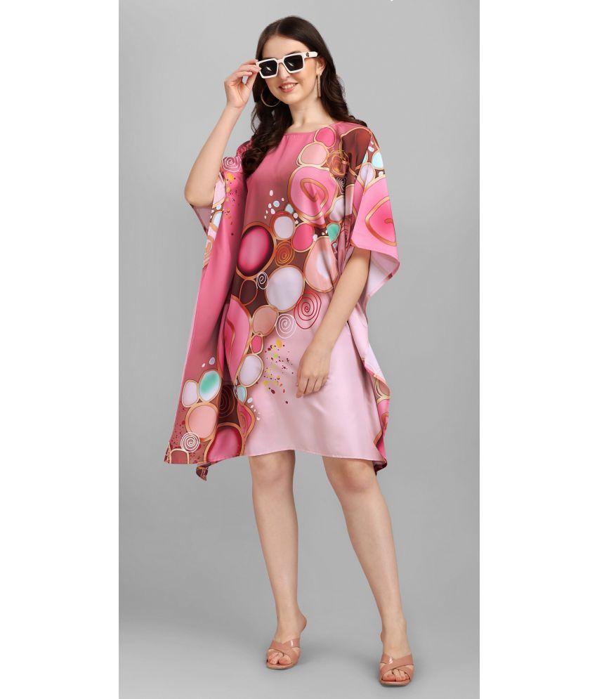     			SILK SUTRA Coral Satin Women's Kaftan ( Pack of 1 )