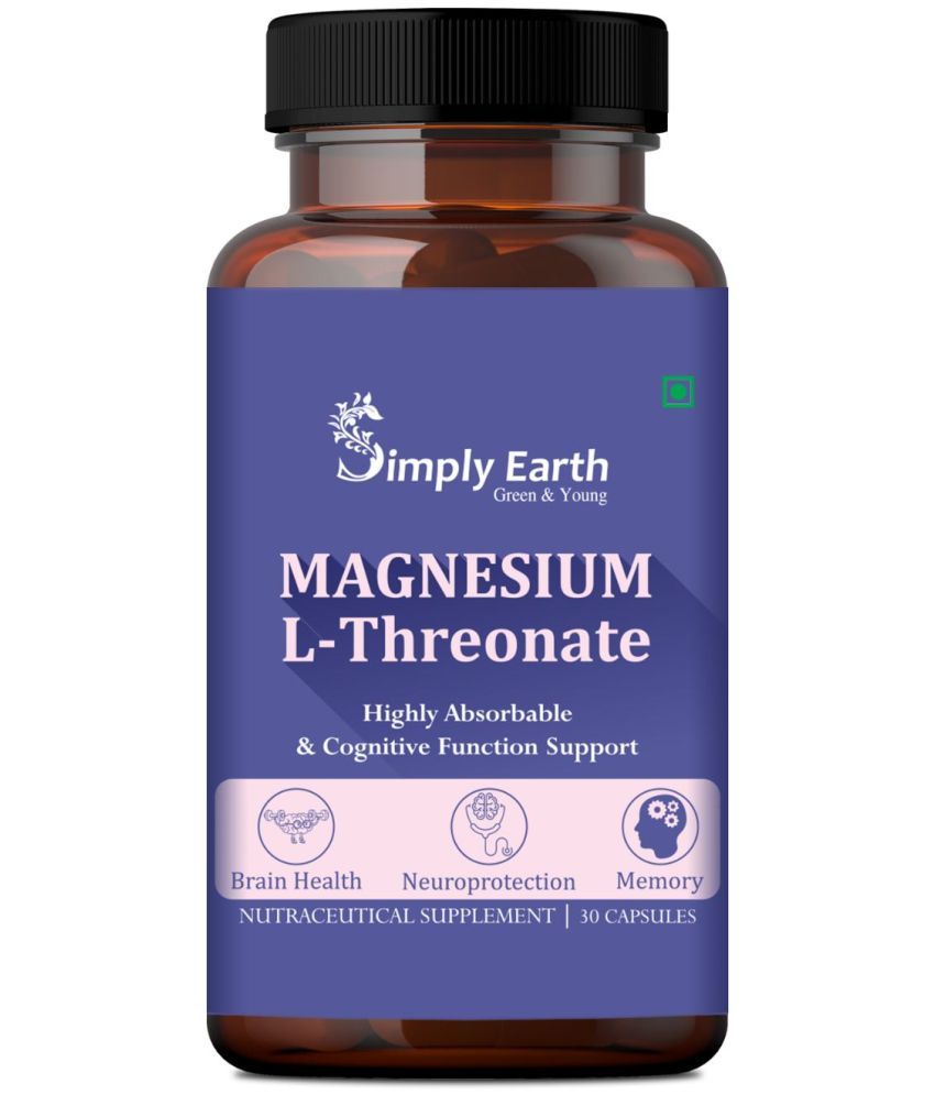     			Simply Earth Magnesium L-Threonate Capsule, Supports Brain Health, Highly Bioavailable (30 No.s)