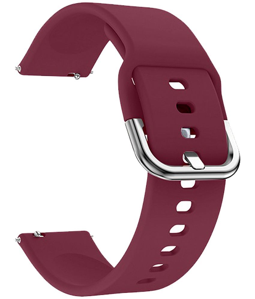     			ACM Watch Strap Silicone Belt 22mm compatible with Pebble Revolve Pro Smartwatch Sports Hook Band Burgundy Purple