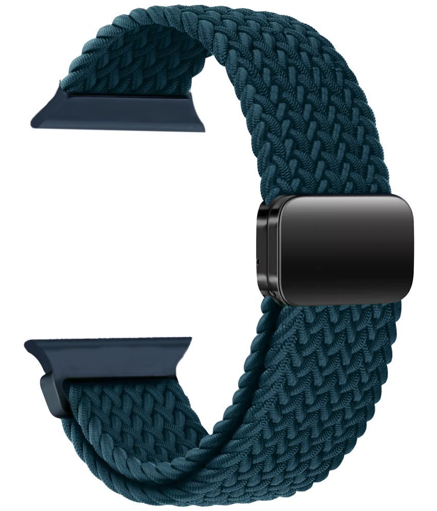     			ACM Watch Strap Slide Woven Braided Magnetic compatible with Punnkfunnk Ultra Smartwatch Adjustable Belt Band Turquoise