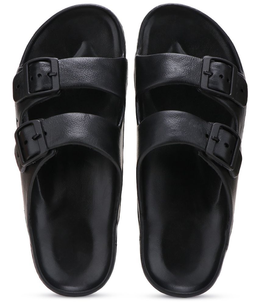     			Bersache Black Men's Slide Flip Flop