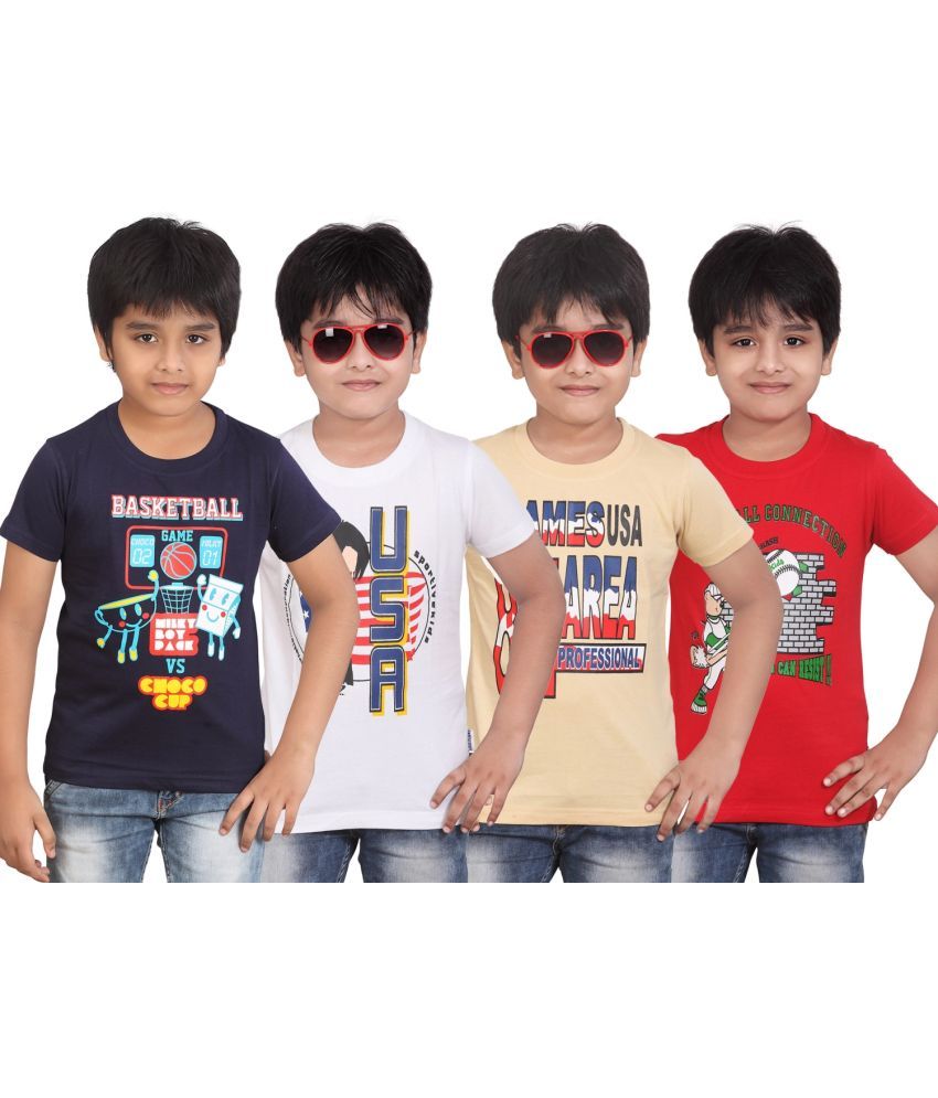     			CRT Enterprises Pack of 4 Boys Cotton T-Shirt ( Multicolor )