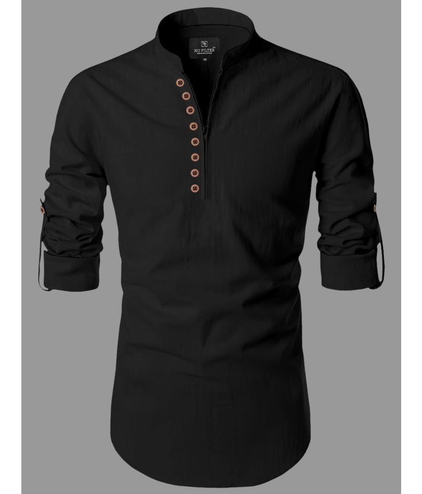     			Nofilter Black Cotton Blend Men's Regular Kurta ( Pack of 1 )